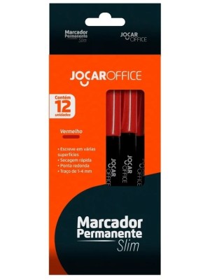 MARCADOR PERMANENTE SLIM VERMELHO CX C/12 UNDS