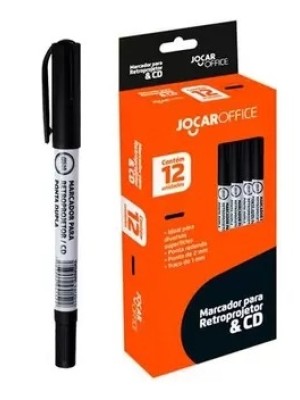 MARCADOR P/ CD E DVD PRETO CX C/12 PCS UN.
